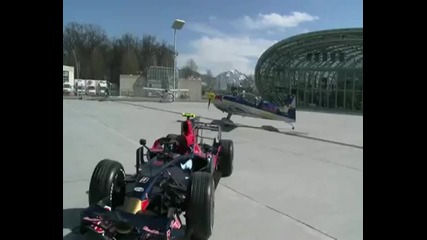 Formula 1 Driver Sebastian Vettel In A Racing Plane 