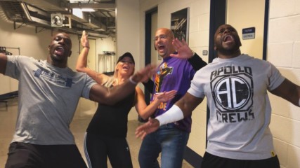 Titus Worldwide calls on Penn State's James Franklin to help them win on WWE Mixed Match Challenge