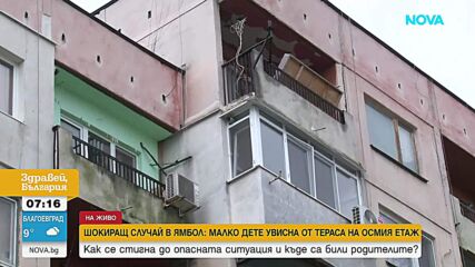 След като малко дете увисна от осмия етаж в Ямбол: Какво разказват съседите и социалните служби