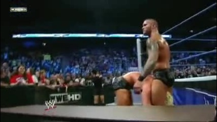 Randy Orton Powerbomb Dolph Ziggler Through a Table