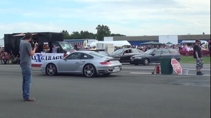 Porsche Carrera 911 Turbo 997 vs Opel Corsa A - 1_4 Mile Drag Race Viertelmeile Rennen