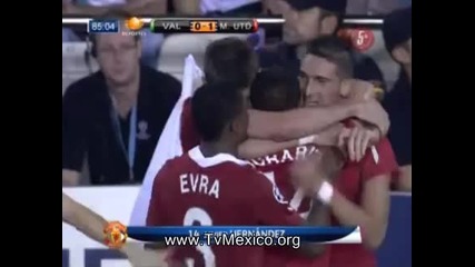 Gol del Chicharito en Manchester United Vs Valencia 1 - 0 Cham 