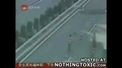 Retarded Asian Truck Driver Runs Over Construction Worker