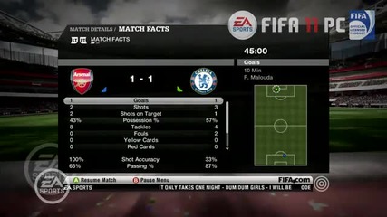 Fifa 11 - Arsenal vs. Chelsea full gameplay