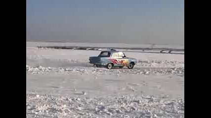 Moskvich drift on snow 