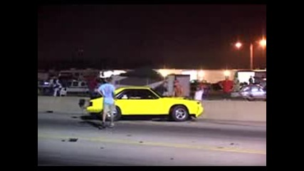 Mustang Does Huge Wheelstand Then Crashes