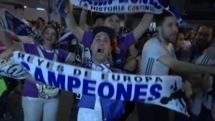 Радостта на феновете на Реал Мадрид след спечелването на 12-ата