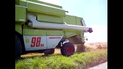Claas Dominator 98 Sl van Vanhentenrijck Gerst dorsen