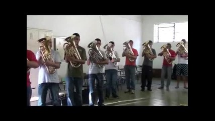 Euphonium players from Brazil under the leadership of Steven Mead 