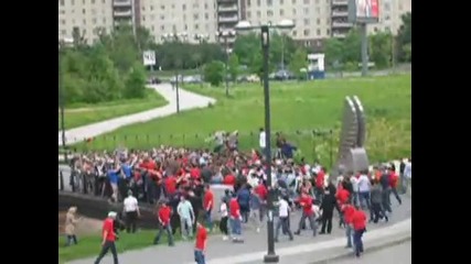 Russian Football hooligans Spartak vs. Zenit 
