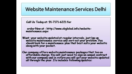 Website Maintenance Services Delhi