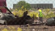 ЗРЕЛИЩНО: Боен самолет F-18 се разби край Сарагоса