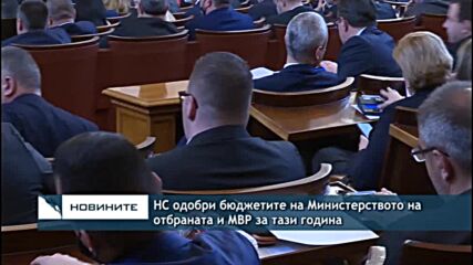 НС одобри бюджетите на Министерството на отбраната и МВР за тази година
