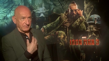 Звездата Бен Кингсли дава интервю за филма си Железният Човек 3 (2013)