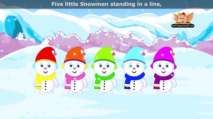 Пет малки снежни човечета - ( Английска детска песничка)