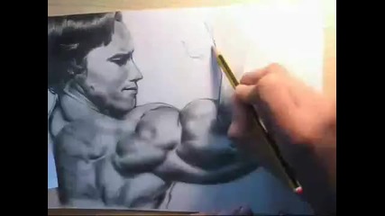 Как се рисува лицето на Арнолд Шварценегер