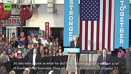 Hillary Clinton mocks Trump's business record during Columbus rally