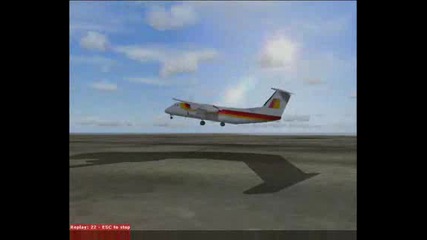 Dhc - 8 Iberia Landing on Fuerteventura