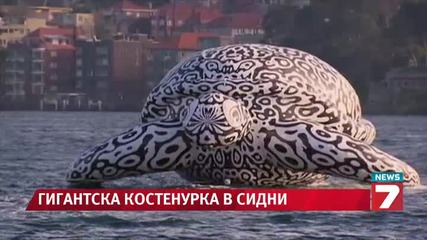 Гигантска надуваема костенурка откри изложба в Сидни