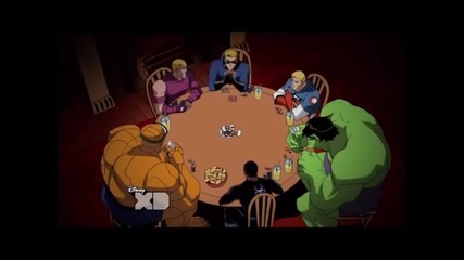 Отмъстителите: Най-могъщите герои на Земята / Игра на покер с членове от Фантастичната Четворка