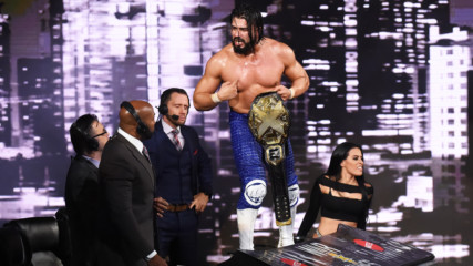 Andrade "Cien" Almas celebrates a shocking NXT Title victory: NXT TakeOver: WarGames (WWE Network Exclusive)