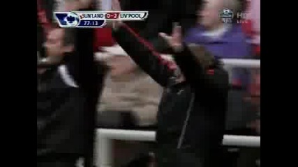 Луис Суарес вкара от почти нулев ъгъл Sunderland 0:2 Liverpool 