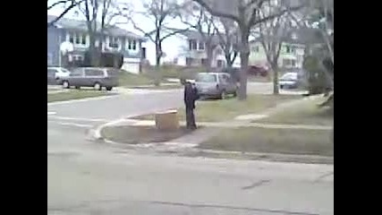 Black person gets scared 