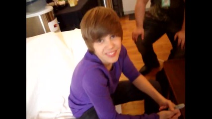 Justin Bieber quick interview before Teen Dream mag shoot