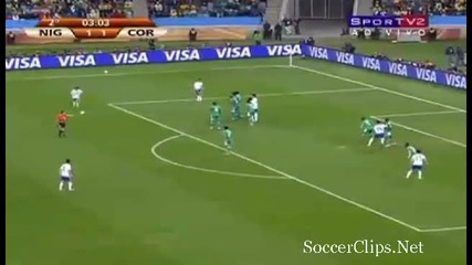 22.06.2010 - Световно Първенство - Нигерия 2 - 2 Южна Корея гол на Парк Жи - Сун 
