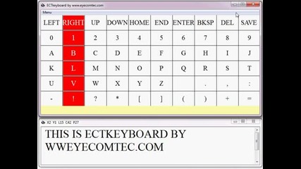 Ectkeyboard serves as a program that allows people who have reduced motor skills to type text letter