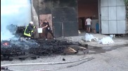 Пожар в склад за дървени палета в Благоевград
