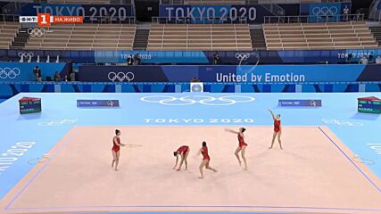 Златните гимнастички - съчетание с 3 обръча и 2 чифта бухалки; Токио 2020