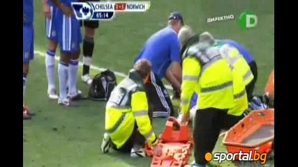 Дрогба изпадна в бесъсзнание след тежък удар ..