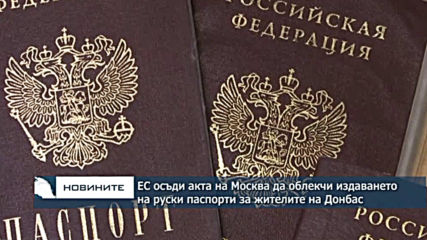 ЕС осъди решението на Москва да облекчи издаването на руски паспорти за граждани на Донбас