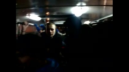 Част от Феновете на Левски след мача с Цска
