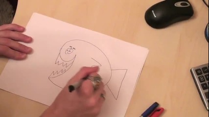 Как да нарисуваме рибка за 1 минута 