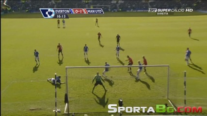 Евертън 3 - 1 Манчестър Юнайтед - гол на Бербатов Hd 