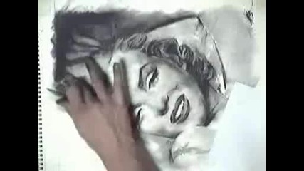 me drawing Marilyn Monroe