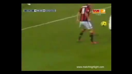 Amazing Ibrahimovic Goal - Ac Milan 1 Fiorentina 