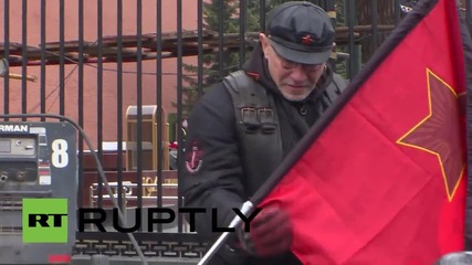 Russia: 'Night Wolves' leader picks up Moscow's 'Eternal Flame' for Berlin journey