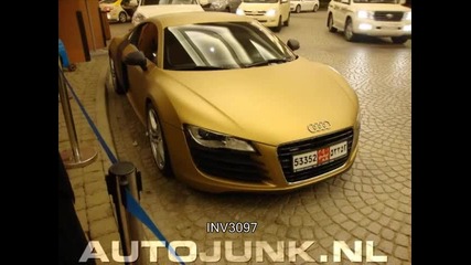 !!! Златно Audi R8 снимано в Дубай 