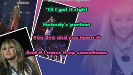 Hannah Montana-nobody's Perfect (karaoke/instrumental) -