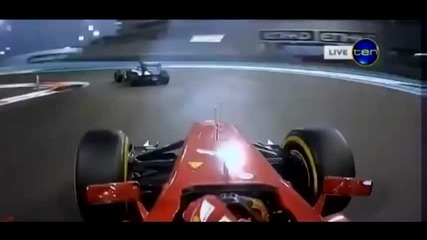 F1 Гран при на Абу Даби 2012 - Alonso срещу Maldonado [hd][onboard]