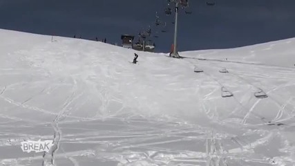 Ски аматьор целува земята! Смях!
