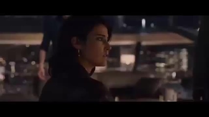 Кадър на Мария Хил от филма Отмъстителите 2 (2015)