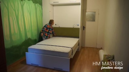 Падащо легло с гардероб и надстройка от hm-masters.com