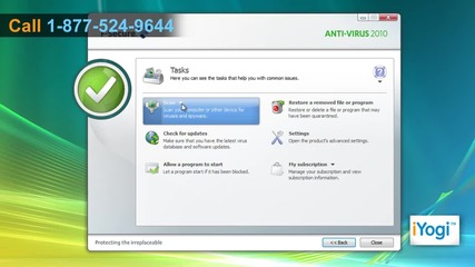 Scan your Windows® Vista-based computer using F-secure® Anti-virus 2010