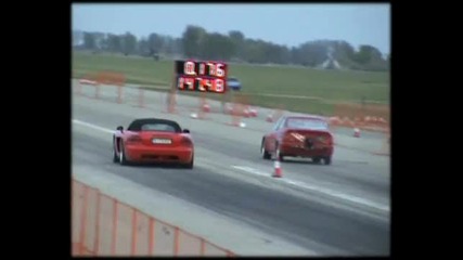 Honda Civic Red Rocket Vs. Dodge Viper Drag Race 