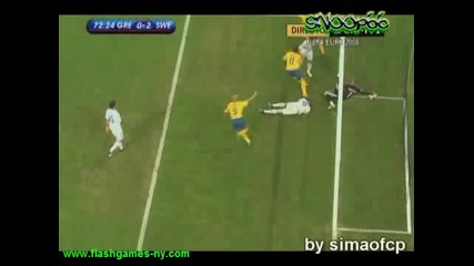 Гърция 0 - 2 Швеция Гол На Петер Хансон