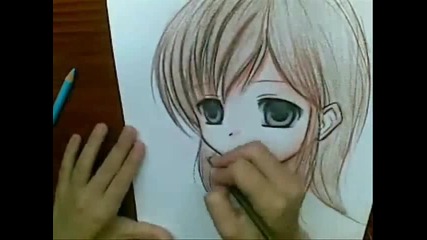 Drawing Anime using watercolor pencils